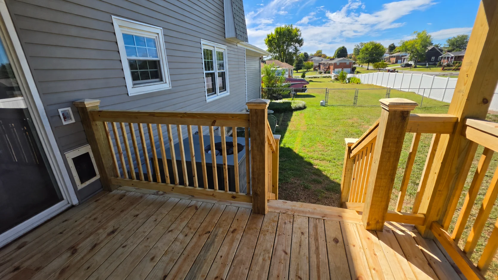 Picture-frame deck border and stair opening